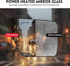 Passenger Heated Mirror Glass Replacement for Ford F150 2021 2022 2023 2024, Right Side Rearview Mirror with Blind Spot Light and Backing Plate Fits F150 2021 2022 2023 2024