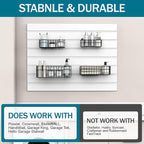 4 Pack Large Size Slatwall Baskets Set, Ventilated Metal Hanging Storage Slat Wall Basket, Mounted Slatwall Accessories for G