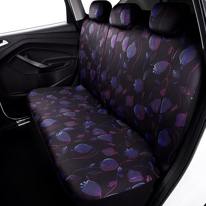 Flying Banner Butterfly car seat Covers ful Set Fashion Universal Lady Woman Female Rear Bench Split Colorized (Muti-Color, F