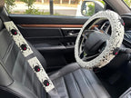 Crochet Spider Steering Wheel Cover Universal 14-15 inch (C,Wheel Cover+2 Belt Cover)