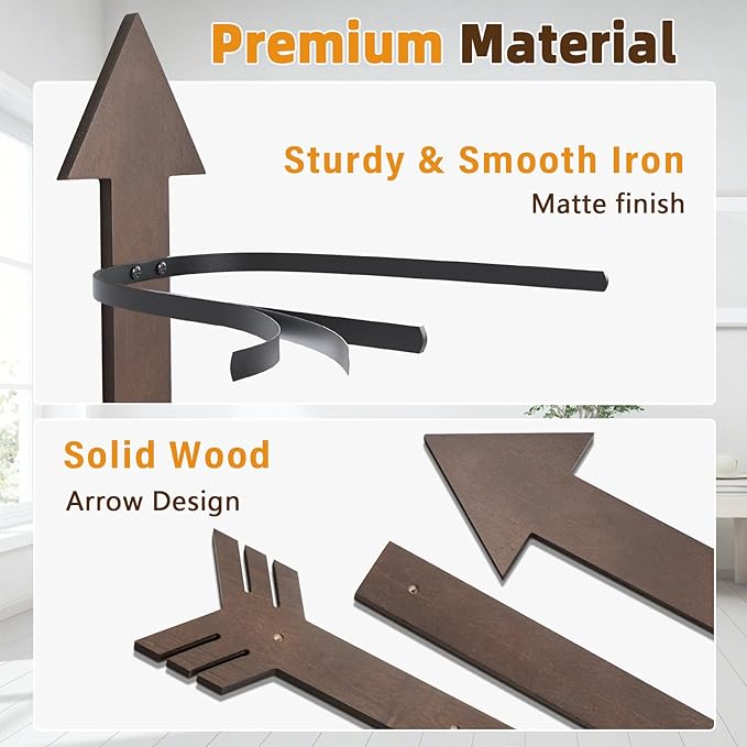 Cowboy Hat Rack Wall Mount, Solid Wood Arrow Design 6 Pieces, Cowboy Hat Holder, Western Decor, Hat Organizer Storage, Hat Ha