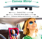 Rear View Mirror for Car,11.8" Convex Panoramic Wide Angel View Mirrors Extender,Blue Tint Anti Glare,Rounded Corner,Universal Clip on Interior Rearview Mirror for Truck Car and SUV (Blue)