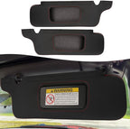 KBH Sun Visor Protector Cover for Ford Mustang 1994-2004, Vinyl Leather, Left & Right Side Sunvisors Cover, Anti-Scratch, Black-Red Stitch (Leather Covers Only)