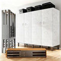 Freestanding Heavy Duty Wardrobe Closet with Magnetic Door, Portable Metal Closets, Foldable Wardrobecloset Organizers and St
