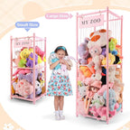 GLDZI Stuffed Animal Storage Zoo, Wooden Stuffed Animal Organizer with Elastic Cords for Boys Girls, Space Saving Toy Plushie
