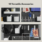 Keepo Peg Board Wall Organizer – Plastic Pegboard Panels, Modular Peg Board Storage System for Home Office, Craft Room, Gamin