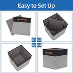 Temary Fabric Cube Storage Bins 12 Inch Decorative Storage Cubes Baskets 4 Pack Foldable Cube Storage Bins for Closet, Shelve