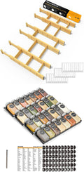 SpaceAid Bamboo Drawer Dividers with Inserts and Labels, 6 Dividers with 12 Inserts (17-22 in), Spice Drawer Organizer with 2