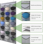 Unjumbly Baseball Hat Rack, 24 Pocket Over-The-Door Hat Organizer with Clear Deep Pockets to Display Baseball Caps Collection