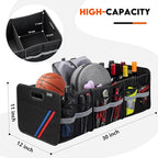 Trunk Organizer for Car, Collapsible Trunk Organizer with Multi Pockets, 3 Compartments Storage Organizer for Car SUV, Truck, S