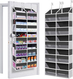 Heavy Duty Over The Door Organizer 5 Tiers, Extra Large Behind Door Storage of 10 Big Front & 10 Mesh Pockets, 80lb Weight Ca