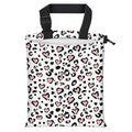 Car Trash Bag Large Hanging Can for Back of Seat, Cute Waterproof Car Garbage Bag for Vehicle, Travelling, Outdoor Pink Leopard Heart