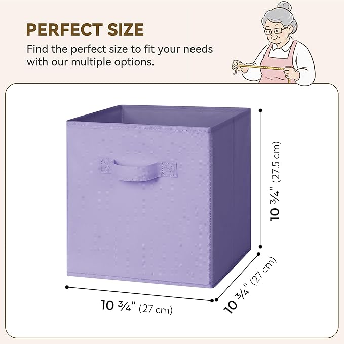 GRANNY SAYS Cube Storage Bins, 11 Inch Cube Storage Organizer, Fabric Collapsible Storage Bins, Durable Storage Cubes for She