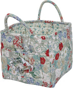 Boho Fabric Storage Basket, Large Capacity Laundry Basket, 12.2'' x 10.23'' x 10.23'' Collapsible Laundry Hamper with Easy Ca