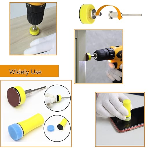 1inch Sandpaper 40-7000grit Sanding Disc with Shank Backer Plate and Soft Foam Buffering Pad Grinding Abrasive Sponge Sanding