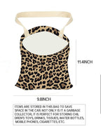 Car Trash Can, Durable Hanging Car Trash Garbage Bag, Cute Automotive Garbage Cans Organizer, Luxury Brown Leopard