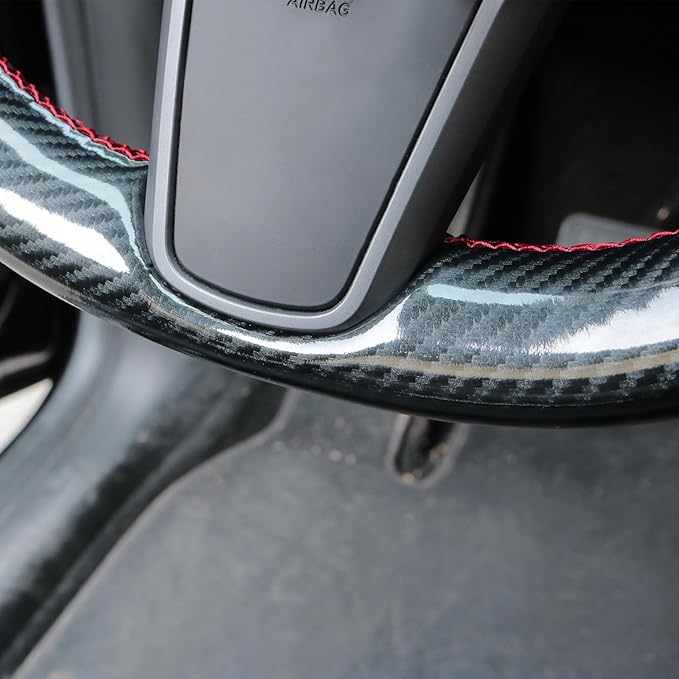 MEWANT Hand Stitched Steering Wheel Cover for Tesla Model 3 2017-2023 / Model Y 2020-2023 for Tesla Model 3/Y Accessories(3D Style)