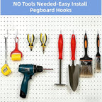 204 peg Board Hooks for Hanging - pegboard Accessories and Hangers for 1/6 & 1/8 inch peg Board Organizer Accessories - Ideal