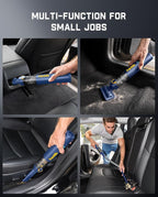 Fanttik Slim V8 APEX Car Vacuum, 4-in-1 Portable Mini Cordless Vacuum with 19000pa Suction Power, Type-C Charge, 2 Suction Mo
