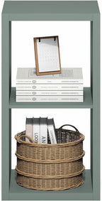 Furinno Cubicle Book Shelf, 2-Cube Bookshelf, Extra Thick Frame Horizontally & Vertically Reversible Bookcase with Open Back,