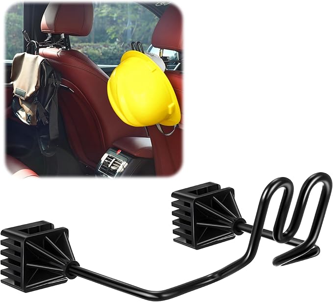 Feekoon 1 Pcs Hard Hat Holder for Truck, Hard Hat Accessories for Truck SUV Car Seat to Keep Cap Shape, Car Seat Back Organizers for Clothes Cowboy Caps Patent Pending (Black)