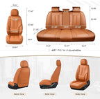 Coverado Seat Covers, Car Seat Covers Full Set, Leather Seat Covers for Cars, Car Seat Protector, Orange Car Seat Covers Fron