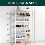 Smiry Shoe Rack, 6 Tier Thick Bamboo Shoe Organizer, Stackable Free Standing Wooden Shoe Storage Shelf for Closet, Entryway, 