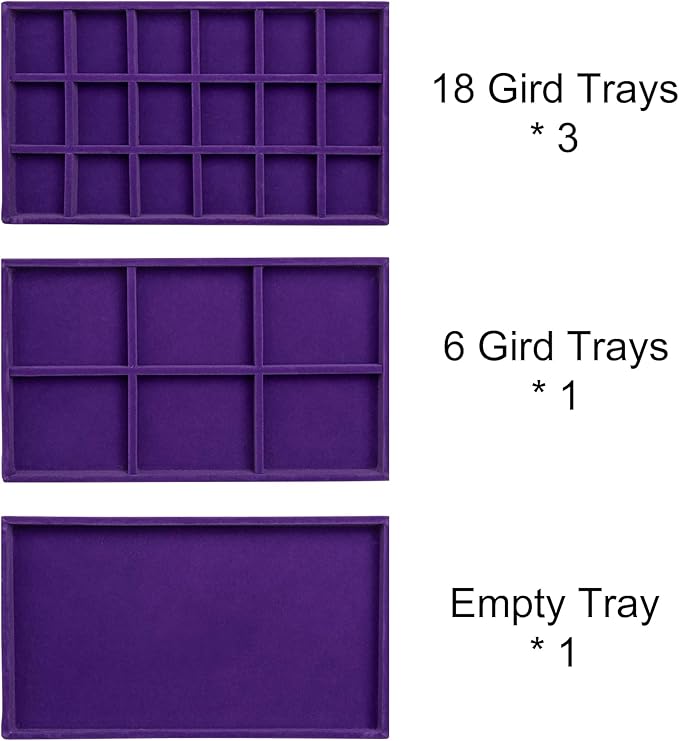Frebeauty Acrylic Jewelry Organizer Earring Organizer Box with 5 Drawers Earring Holder Organizer with Velvet Trays Clear Jew