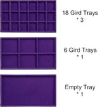 Frebeauty Acrylic Jewelry Organizer Earring Organizer Box with 5 Drawers Earring Holder Organizer with Velvet Trays Clear Jew