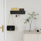 2 Pieces Key Holder for Wall Rustic Key and Mail Organizer 6 Key Hooks with Shelf Small Key Rack with Tray Adhesive Key Hange