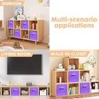ShellKingdom Storage Bins, Foldable Fabric Storage Cubes And Cloth Storage Organizer Drawer For Closet And Toys, 6 Pack (Viol