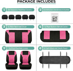 FH Group Automotive Car Seat Covers Full Set Premium 3D Air Mesh Front Seat Covers, Airbag Compatible & Split Bench Cover Uni