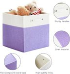 FinishingBo 13 x 13 Inch Fine Linen Storage Bins with Handles，Fabric Cube Boxs，Basket Organizers for Shelves for Home, Closet