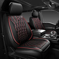 CAR PASS Luxury PU Leather Two Front Car Seat Covers, Waterproof Seat Covers Compatible with Front Seat Armrests, Airbag Comp