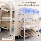 Gonfoam 4-Tier Expandable Shoe Rack,Adjustable Shoe Shelf Storage Organizer Heavy Duty Metal Free Standing Shoe Rack for Entr