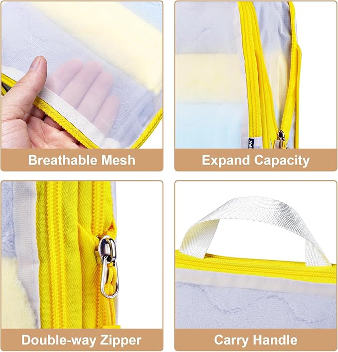 PFEYRPK Lightweight Compression Packing Cubes for Suitcases, Compressible Expandable Travel Packing Organizer with Clear Toil