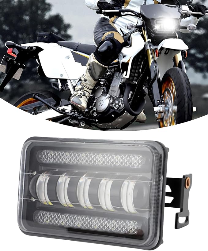 LED Headlight Light Bar Kit with Mounting Bracket for Suzuki DR650S DR650SE DRZ400 DRZ400S DRZ400SM - 4800LM High/Low Beam, 6