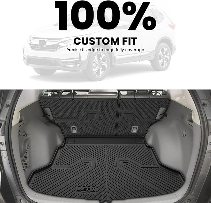 LASFIT Full Set Floor Mats for Honda CR-V 2012-2016 EX & LX & SE, All Weather TPE Custom Fit Floor Liners 1st & 2nd Row & Seat Back Mat & Cargo Mat (Not Fit EX-L & Touring)