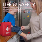 Upgrade - Comprehensive First Aid Kit with Labelled Compartments, Molle System Emergency Kits for Car,Home,Hiking, Backpackin