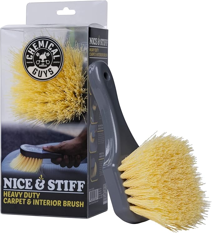 Chemical Guys ACCG02 Nice & Stiff Heavy Duty Carpet & Interior Detailing Brush, (Safe for Cars, Trucks, SUVs, RVs, Motorcycle