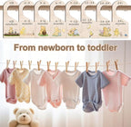 8Pcs Winnie Baby Closet Dividers, Double-Sided Wooden Baby Clothes Organizer for Classic Pooh Wardrobe