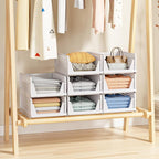 5 Pack Stackable Closet Storage Basket - Stackable Storage Bins, Multifunctional & Foldable Closet Organizer Waterproof, Ward