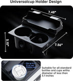 for Tesla Cup Holder Insert, 2-in-1 for Model Y Juniper(2025/2026)& Model 3 Highland(2024/2025) with Storage Compartment - Bl