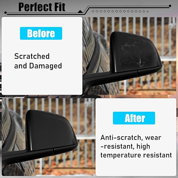 Jaronx Compatible with Tesla Model Y Side Mirror Cover Replacement 2020 2021 2022 2023 2024, Left Driver Side Black Door Wing Rearview Mirror Cover Cap for Tesla Model Y Accessories-Glossy Black