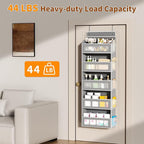 Over The Door Organizer, Over the Door Storage with 5 Large 10 Side Pockets, Hanging Door Organizer 44 lb Load Behind Door St