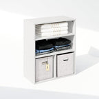 Furinno Reed Closet Organizers and Storage, 3-Tier Closet Organizer, Open Shelf Closet Storage, for Wardrobe, Bedroom, Living