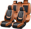 Coverado Seat Covers, Car Seat Covers Full Set, Leather Seat Covers for Cars, Car Seat Protector, Black Car Seat Covers Front