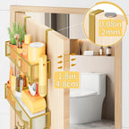 Kaiferty Over The Door Hooks Organizer,Coat Rack with 12 Hooks and 2 Mesh Baskets,Back of Door Storage Organizer for Bathroom
