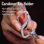 KeyUnity Stainless Steel Carabiner Mini Clips, Key Holder Organizer Keychain for Keys, Flashlight, Folding Knife & Whistles