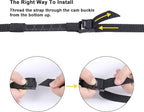 Ayaport Lashing Straps with Buckles (Add Stretch Part - Designed for Tighter) Adjustable Cam Buckle Tie Down Cinch Strap for Packing Black 4 Pack